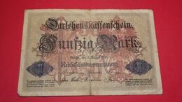 1914  GERMANIA PRIMA GUERRA MONDIALE BANCONOTE TEDESCA 50 REICH MARK GERMANY BANKNOT BILLET DE BANQUE ALLEMAND NAZI - 50 Mark