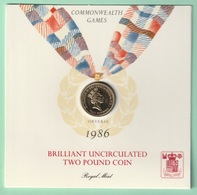 GREAT BRITAIN 1986 GBP2.00 Commonwealth Games: Single Coin (in Pack) BRILLIANT UNCIRCULATED - 2 Pounds