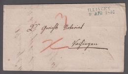 1846. ILLINGEN 9 APR 1846 In Blue. Postal Markings In Brown Red On The Cover. () - JF365406 - Briefe U. Dokumente