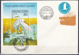 Hungary, 1980, Birds, Stork, FDC - Cigognes & échassiers