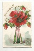 Cp,  Fleurs , Envoi D'un Coeur Ami , Gaufrée , écrite 1907 - Fleurs