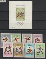 JO68/E12 - ROUMANIE N° 2400/07 + BF 68 Neufs** Jeux Olympiques De Mexico 1968 - Unused Stamps