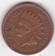 Etats-Unis. One Cent 1908. Indian Head - 1859-1909: Indian Head