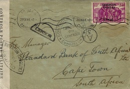 1941- Enveloppe De DOUALA  Pour Cape Town ( Afrique Du Sud ) Affr. 2,50n°229 Censures  Commission A + CENSOR - Cartas & Documentos