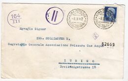 Italien 1942 Brief Mit EF Und Zensur Nach Zürich - Kriegspropaganda