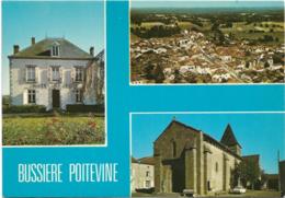 D87 - BUISSIERE POITEVINE - LA MAIRIE-L'EGLISE-LA VUE GENERALE-CPM Multivues (3 Vues) Grand Format - Bussiere Poitevine