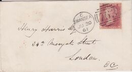 GRANDE BRETAGNE - 14 SUR LETTRE SWANSEA 763 POUR LONDRES - TRES PROPRE - Storia Postale