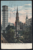 CPA - (Etats-Unis) St Paul Building & St Paul Chapel, New York - Churches