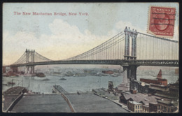 CPA - (Etats-Unis) The New Manhattan Bridge, New York - Bruggen En Tunnels