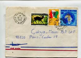 COTE D'IVOIRE - Affr. Sur Lettre Pour La France + Cachet Hexagonal Perlé BANGOLO - Costa D'Avorio (1960-...)