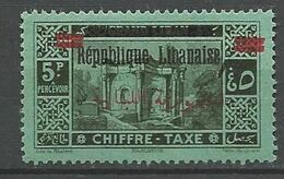 GRAND LIBAN TAXE Surcharge Rouge Vrecto Verso N° 25 NEUF* TRACE DE CHARNIERE / MH - Timbres-taxe