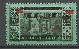 GRAND LIBAN TAXE Surcharge Rouge Vrecto Verso N° 25 NEUF* TRACE DE CHARNIERE / MH - Postage Due