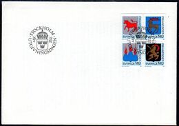 SWEDEN 1982 Rebate Stamps: Provincial Arms FDC. Michel 1189-92 - FDC