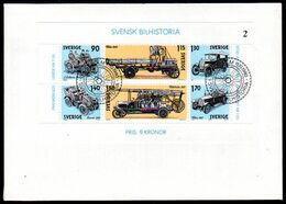 SWEDEN 1980 Old Swedish Cars FDC.  Michel Block 8 - FDC