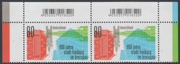 !a! GERMANY 2020 Mi. 3553 MNH Horiz.PAIR From Upper Right & Left Corners - Town Ordinances And Privileges For Freiburg - Unused Stamps