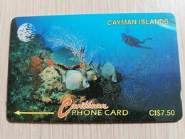 CAYMAN ISLANDS  CI $ 7,50  CAY-5A  CONTROL NR 5CCIA  UNDERWATER   NEW  LOGO     Fine Used Card  ** 3068** - Cayman Islands