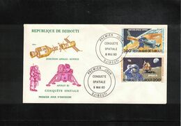 Djibouti 1980 Space / Raumfahrt Exploration Of Space Apollo 11 + Apollo - Soyuz FDC - Africa