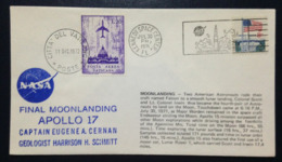 United States,  Uncirculated Cover, « APOLLO 17 », « NASA », « MOONLANDING », 1971 - North  America