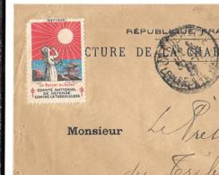 SUR LETTRE DE LA PREFECTURE DE LA CHARENTE Inf...1927. FRANCHISE POSTALE CONTRE LA TUBER 1926/27. PAS COURANT TBE SCAN - Covers & Documents