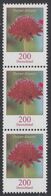 !a! GERMANY 2020 Mi. 3556 MNH Vert.STRIP(3) -coils- - Flowers: Purple Scabiosa - Unused Stamps