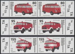 !a! GERMANY 2020 Mi. 3557-3559 MNH SET Of 3 Horiz.PAIRS W/ Right & Left Margins (a) - Historic Fire Trucks - Unused Stamps