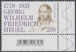 !a! GERMANY 2020 Mi. 3560 MNH SINGLE From Lower Right Corner - Georg Wilhelm Friedrich Hegel, Philosopher - Unused Stamps