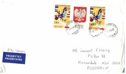(L 6)  Poland To Australia -  Stamp On Cover - - Lettres & Documents