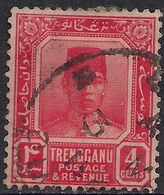 Trengganu Malaya 1921 - 41 KGV 4ct Scarlet Sultan Suleiman Used SG 30a ( D522 ) - Trengganu