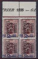 TYPO Nr. 272F Positie A BRUXELLES 1934 BRUSSEL In Blok Van 4 ** MNH ( 2 X ) En * MH ( 2 X ) - Typo Precancels 1929-37 (Heraldic Lion)