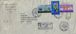 Delcampe - 1963 , EGIPTO , SOBRE CERTIFICADO , SERVICIO FILATÉLICO , EL CAIRO - FREEDOM FOR HUNGER CAMPAIGN - FAO - Lettres & Documents