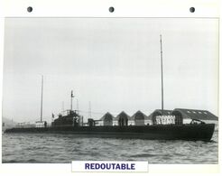 (25 X 19 Cm) (26-08-2020) - H - Photo And Info Sheet On Warship - French Submarine Redoutable - Bateaux
