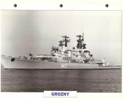 (25 X 19 Cm) (26-08-2020) - H - Photo And Info Sheet On Warship - Russia Navy - Grozni (847) - Bateaux