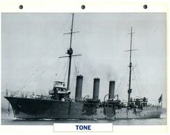(25 X 19 Cm) (26-08-2020) - H - Photo And Info Sheet On Warship - Japan Navy - Tone - Bateaux
