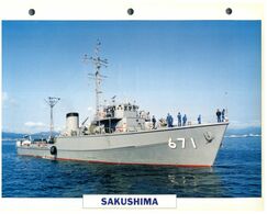(25 X 19 Cm) (26-08-2020) - H - Photo And Info Sheet On Warship - Japan Navy - Sakushima - Bateaux
