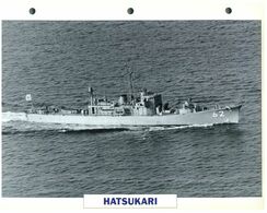 (25 X 19 Cm) (26-08-2020) - H - Photo And Info Sheet On Warship - Japan Navy - Hatsukari - Bateaux