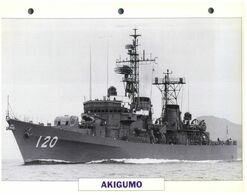 (25 X 19 Cm) (26-08-2020) - H - Photo And Info Sheet On Warship - Japan Navy - Akigumo - Bateaux