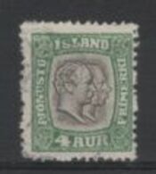 (SA0542) ICELAND 1907 (Kings Christian IX And Frederick VIII, 4a., Green And Gray). Official Stamp. Mi # O25. Used Stamp - Servizio