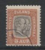 (SA0543) ICELAND 1907 (Christian IX And Frederick VIII, 5a., Brown Orange And Gray) Official Stamp. Mi # O26. Used Stamp - Service