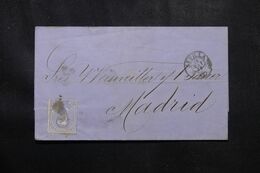 ESPAGNE - Lettre De Sevilla Pour Madrid En 1872 , Affranchissement Amédée 1er - L 70060 - Cartas & Documentos