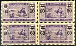 MAURITANIE 1922 - MLH - YT 36 - 60c/75c - Block Of 4! - Gebruikt