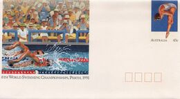 AUSTRALIA - Intero Postale - WORLD SWIMMING CHAMPIONSHIPS 1991 - Salto De Trampolin