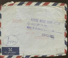 Sinistre Avion à ROMA 13 Fev 1955  Lettre à Destination De Leopoldville  Cachet Arrivée 14 Mars 1955 - Posta Aerea