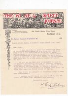 Courrier 1903 The Wine & Spirit Journal, Old Trinity House, Water Lane, London - Royaume-Uni