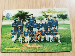 CAYMAN ISLANDS  CI $ 15,-  CAY-8D  CONTROL NR 8CCID  SOFTBAL TEAM    NEW  LOGO     Fine Used Card  ** 3078** - Iles Cayman