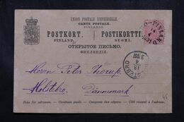 FINLANDE - Entier Postal De Abo Pour Le Danemark En 1891 - L 70207 - Enteros Postales