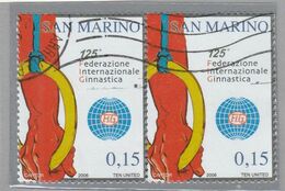 RSM Fr. USATI 086 - San Marino 2006 - "FEDERAZ.NE INTER.LE GINNASTICA" Coppia € 0,15 - Usados