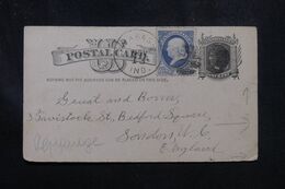 ETATS UNIS - Entier Postal + Complément De Wabash En 1882 Pour Londres Avec Repiquage Au Verso - L 70228 - ...-1900