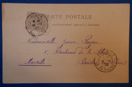 170 ALGERIE Belle CARTE NUMEROTéE 1902 D ALGER A MARSEILLE - Sonstige & Ohne Zuordnung