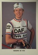 Postcard Hendrik De Vos -  DAF Trucks - TeVe Blad - 1982 - Ciclismo