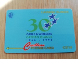 CAYMAN ISLANDS  CI $ 10,-  CAY-94C  CONTROL NR 94CCIC   30 YEARS CABLE & WIRELESS      Fine Used Card  ** 3103** - Iles Cayman